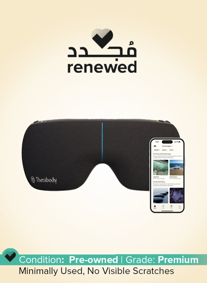 Theragun Renewed - THERAGUN Therabody SmartGoggles 2.0 Heated Eye Mask, Sleep Mask with Blackout & Temple Massage for Personalised Relaxation and Headache Relief - Image 1